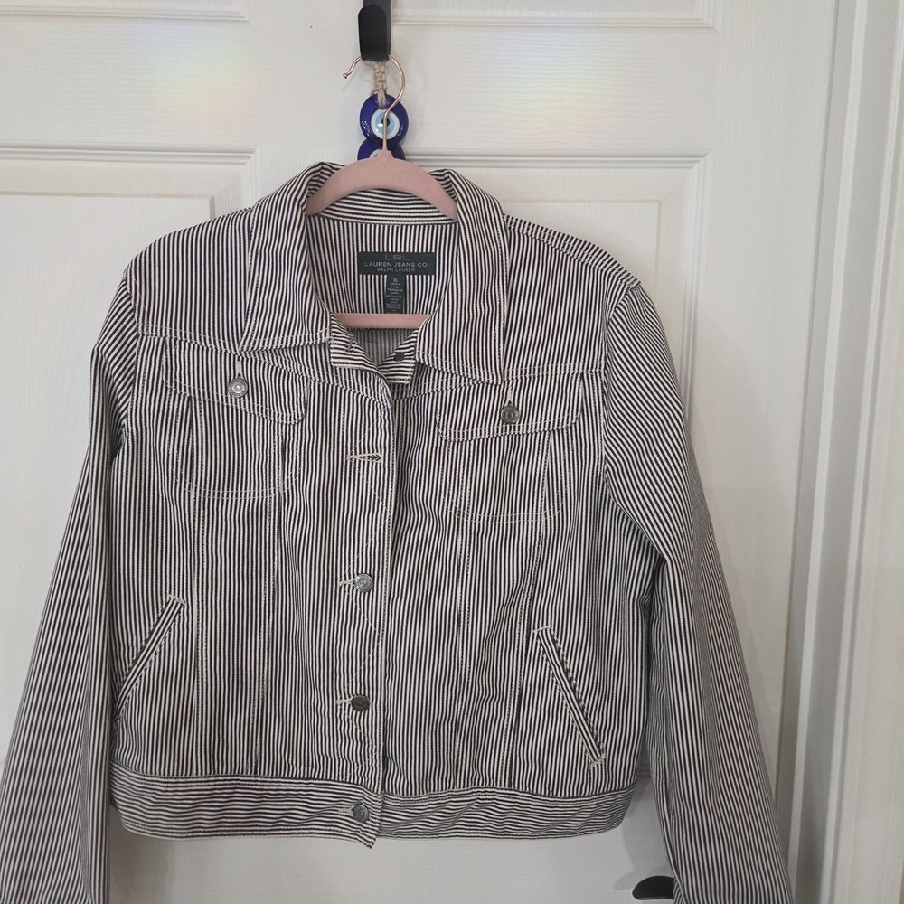 Ralph Lauran Striped Black and White Women's Jacket